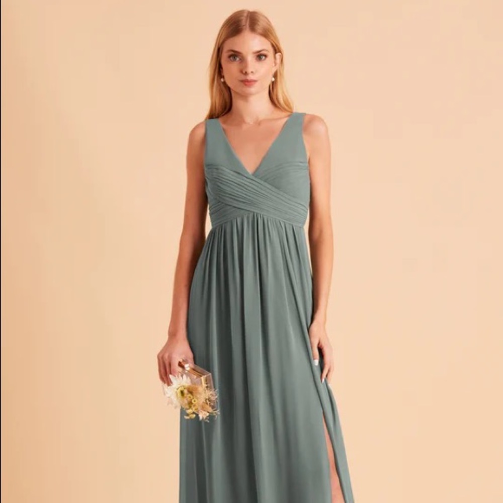 Birdy Grey Laurie Empire Bridesmaid Dress in Sea Glass